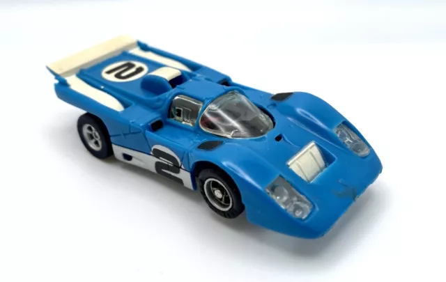 Vintage AURORA AFX FERRARI 512M Blue/White #2 HO Scale Slot Car TESTED READ