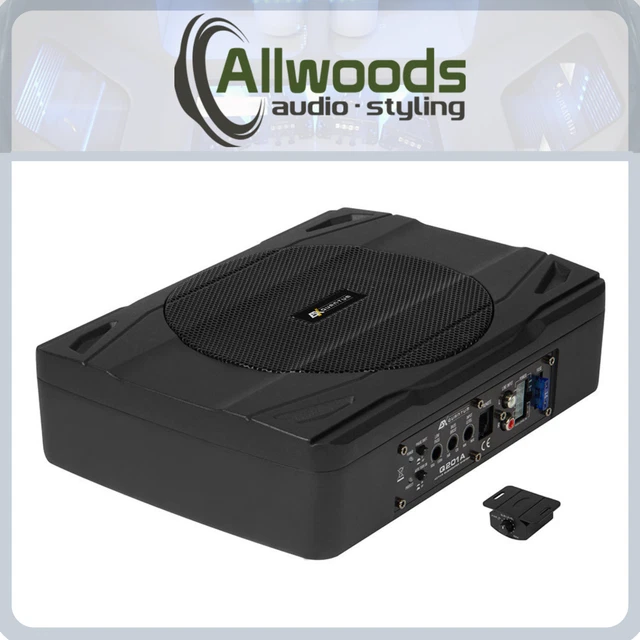 ACTIVE SUBWOOFER 200 Watt Amplified Slim Underseat sub box £155.00 ...