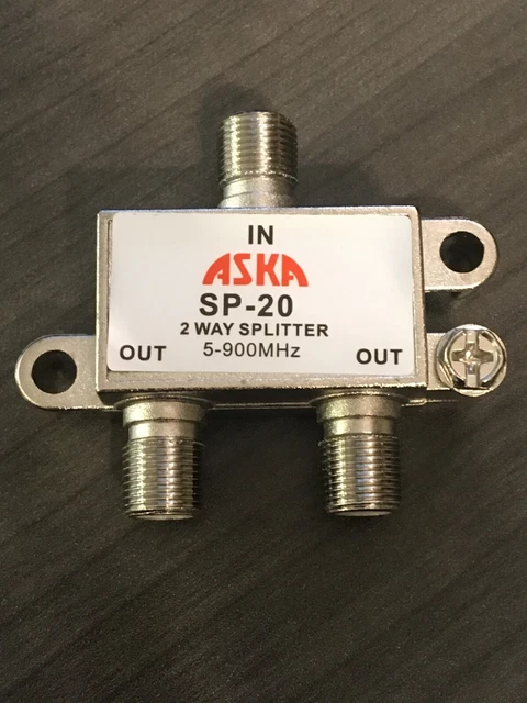 Splitter 2 Way 5 to 1000MHz 1 Port Power Pass AERIAL INDUSTRIES