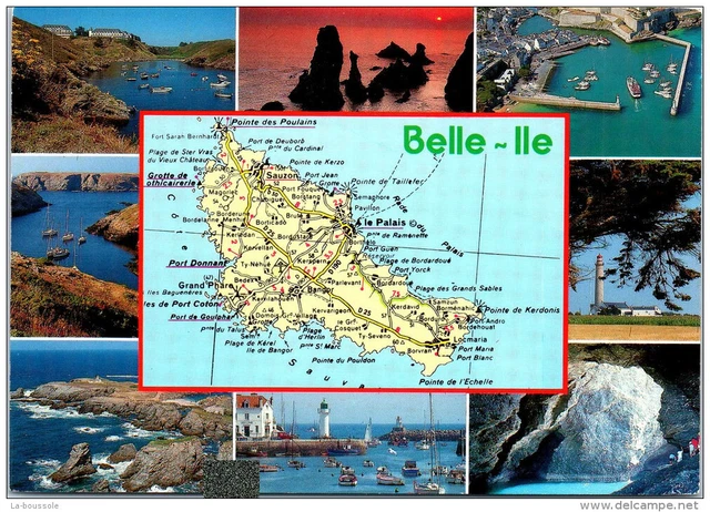 56 BELLE ILE EN MER - carte multivues et plan. EUR 4,00 - PicClick FR