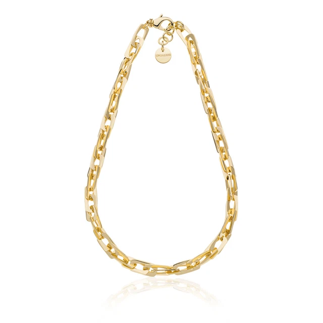 Unoaerre Necklace With Flat Square Link Golden Bronze 2346