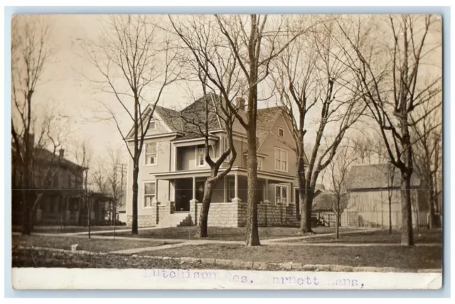 c1910's Hutchinson Residence Home View Garnett Kansas KS RPPC Photo Postcard