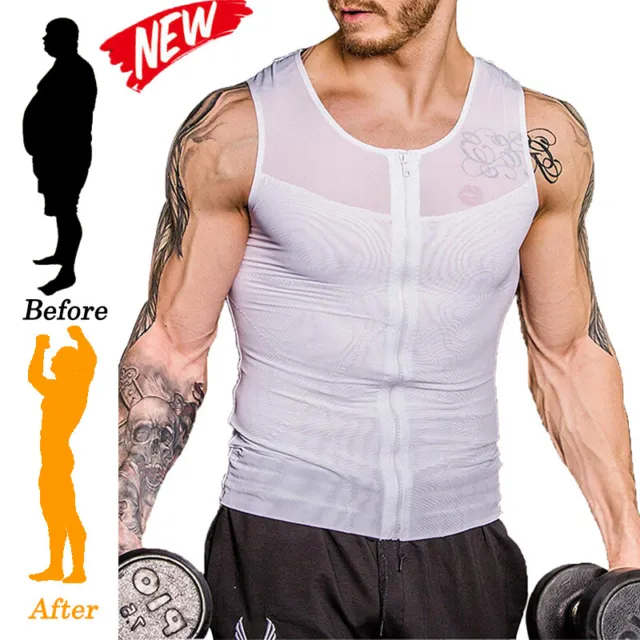 Men's Compression Shirt Slimming Body Shaper Vest Tummy Control