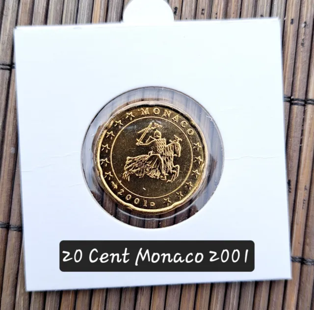 20 Cent Monaco 2001 unc Im Münzrähmchen