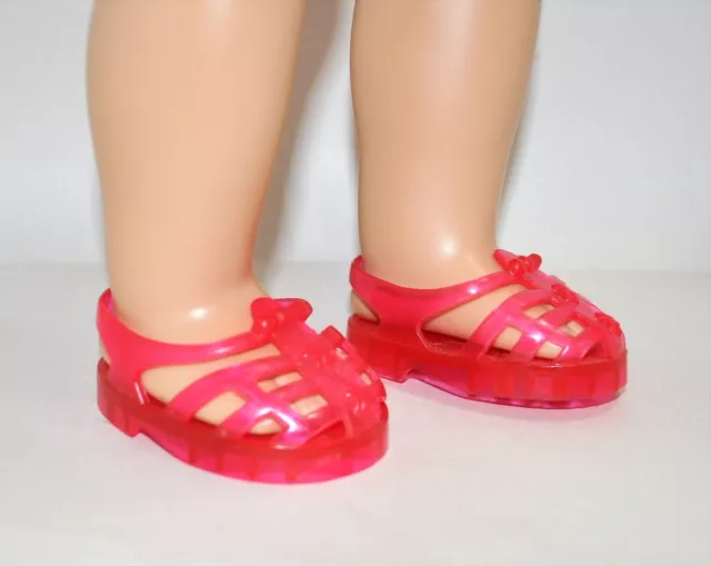 18" Doll Clothes Fits American Girl Our Generation Shoes Red Jelly Sandals