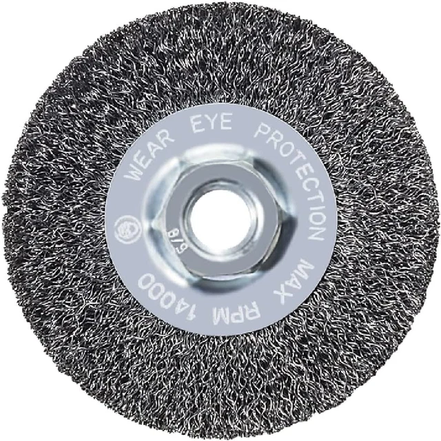 Mercer Industries 187010 - 4" X 1/2" X 5/8"-11 Crimped Wire Wheel, .014 Carbon S