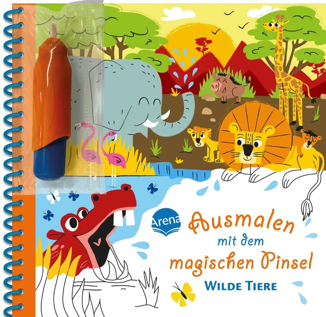 ALICE TURQUOIS Ausmalen mit dem magischen Pinsel. Wilde Tiere: Malbuch ...