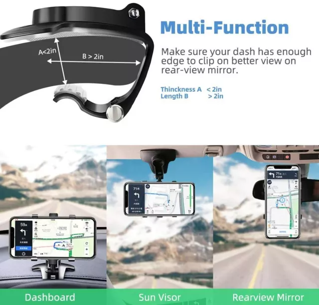 Universal 360° Car Phone Mount Holder For Cell Phone Samsung Galaxy iPhone 3