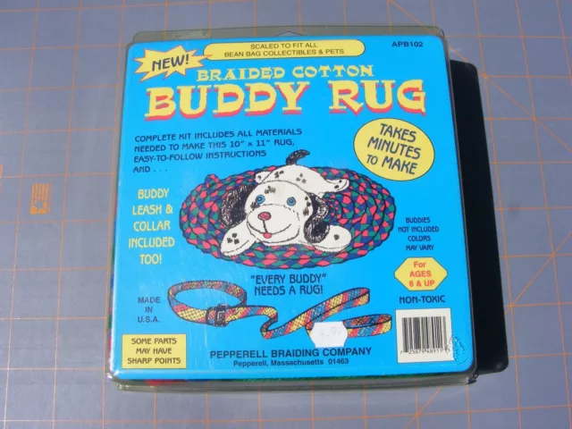 Kit de alfombras trenzadas Pepperell Buddy juguete algodón tapete pequeño 10""x11"" hágalo usted mismo costura artesanal
