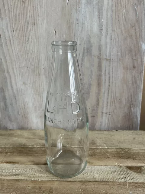 Rare Antique Glass Clear Milk Bottle - Embossed EDGAR'S Dairies 22cm High