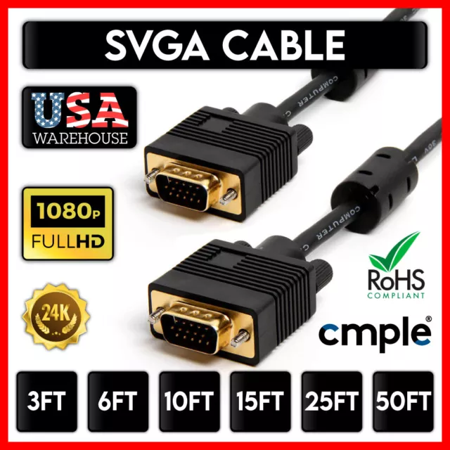 Cable Super VGA SVGA 1080p macho a macho cable de monitor de video para computadora portátil DVR PC MAC DV