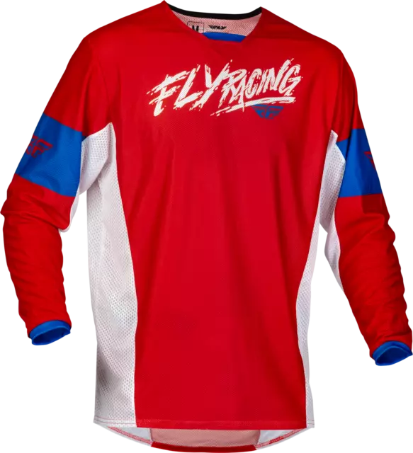Fly Racing Jeunes Kinetic Maille Khaos Jersey Md Rouge/Blanc/Bleu 377-334YM
