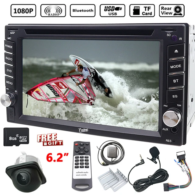 6.2" 2Din Car Stereo Radio DVD AUX SD Touch Screen Bluetooth Mirror Link 8GB Map