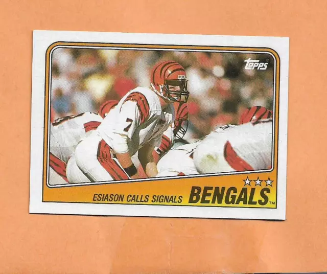 Boomer Esiason Bengals Team Leaders Topps 1988 Card # 339