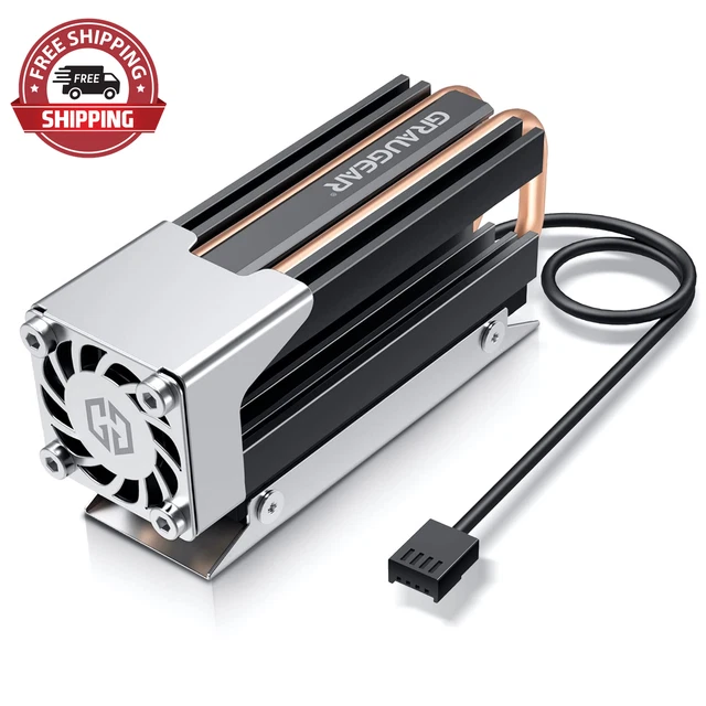 M.2 2280 SSD Heatsink, Direct-Touch Heat of Dual Copper Heat Pipes, 25Mm Cooling