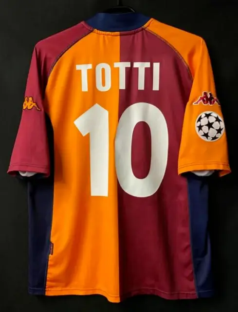 Roma 2001-02 Retro Home Shirt With Patches TOTTI #10 BATISTUTA #20