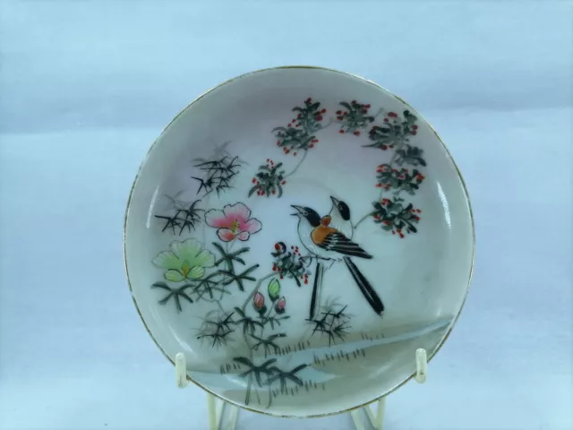 Rare Chinese Porcelain Plate Hand Painted Birds