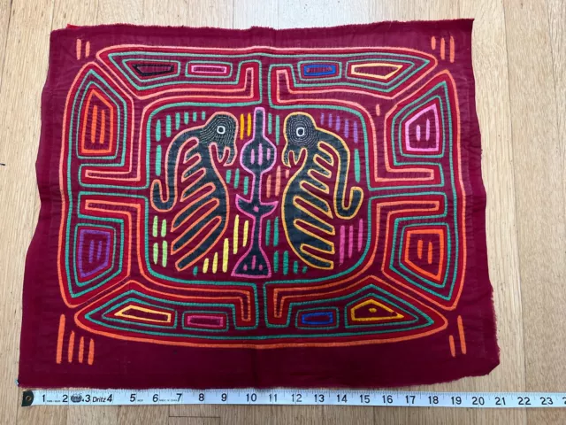 Old Vintage Kuna Cuna Mola San Blas Panama Textile Reverse Appliqué Folk Art