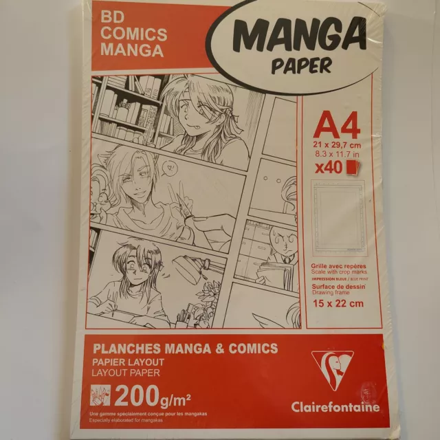 Clairefontaine Manga BD Comic Pad A4 40 Sheets