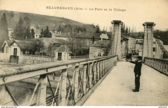 10996 cpa 01 Beauregard - Le Pont et le Village