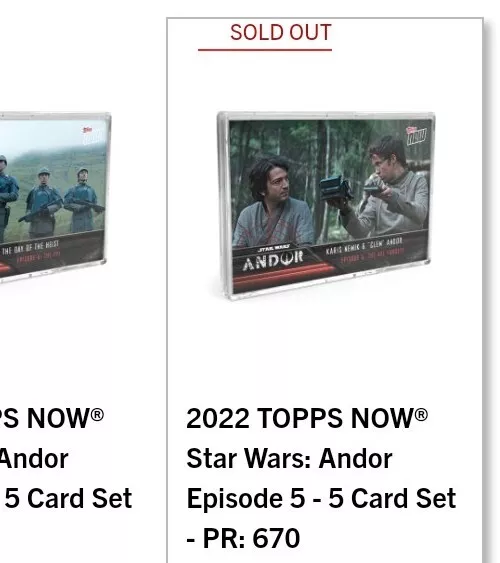 Star Wars Andor Season 1 Episode 5 Trading Cards 5 Card Set 2022 Topps In Hand