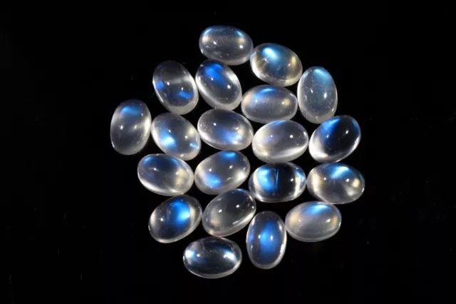 AAA+ Top Second Quality Rainbow Moonstone Cabochon 100% Natural Oval Shape 5x7mm