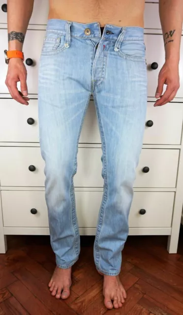 REPLAY MV950A,032 Slim Straight Light Blue Wash Jeans für Herren Größe W29...