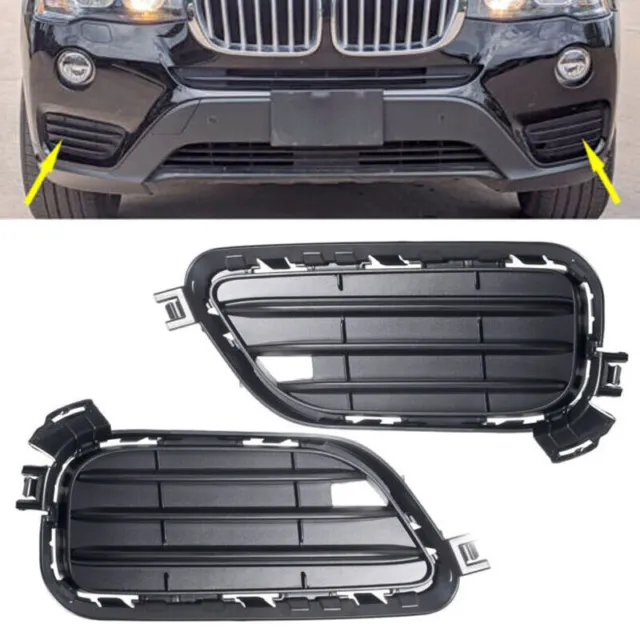 For BMW X3 F25 2015-2017 Pair Front Bumper Outer Grille Closed Bezel Cover