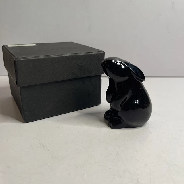 BACCARAT - Black Crystal Rabbit W/Box - Signed & Stamped - EUC - France