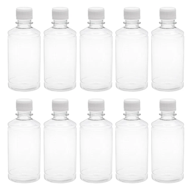 8.5oz/250ml Flacon réactif laboratoire plastique Petite bouche Transparent 10Pcs