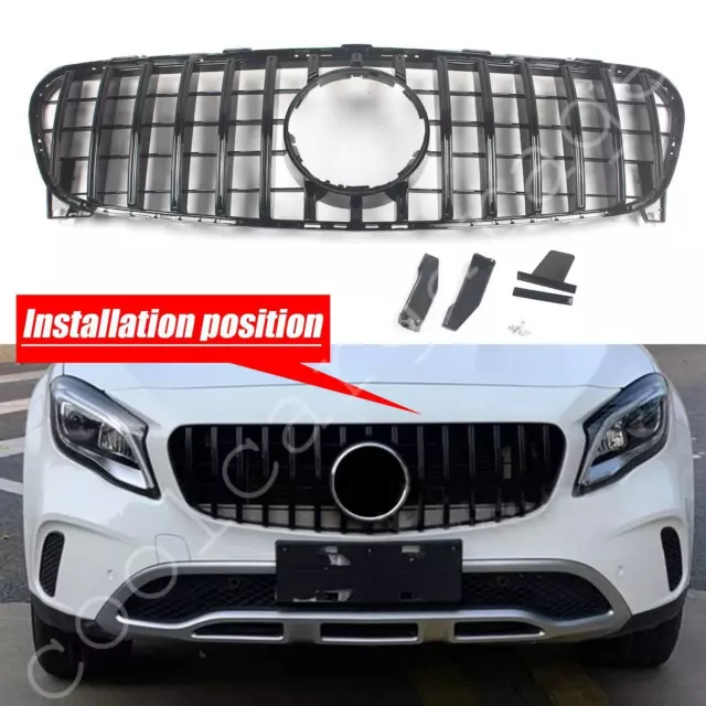 GT R Grille Grill for Mercedes Benz GLA X156 GLA200 GLA250 GLA45 2017-2019