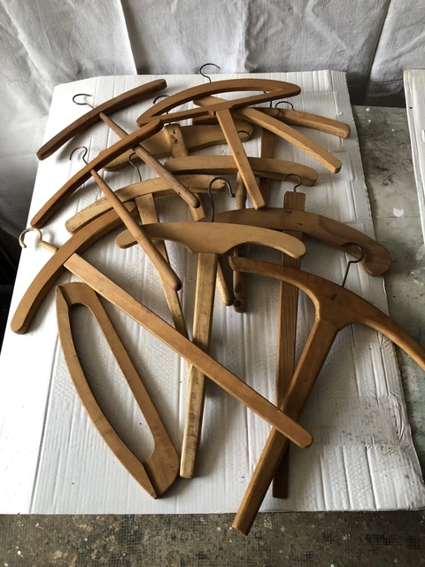 Antiche Grucce In Legno Vecchio, Armadio Set Di Appendi Abiti Moda Omino Vintage