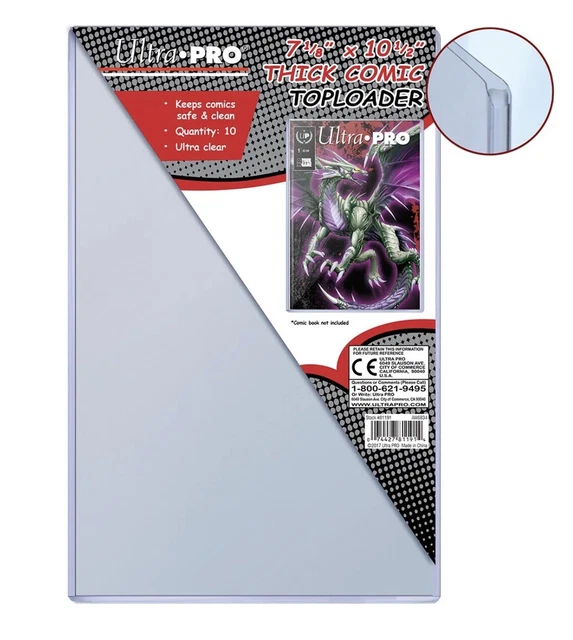 (10-Pack) Ultra Pro Thick Comic Book Toploaders 7-1/8"x10-1/2" Storage Protector