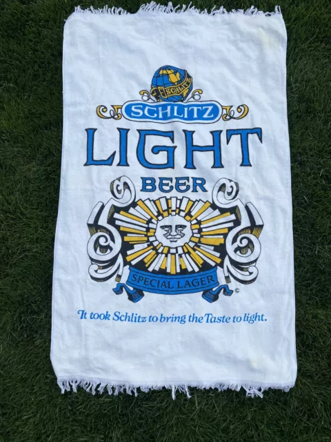 Vintage Schlitz Light Beer Special Lager Beach Towel 36x60 Made in USA