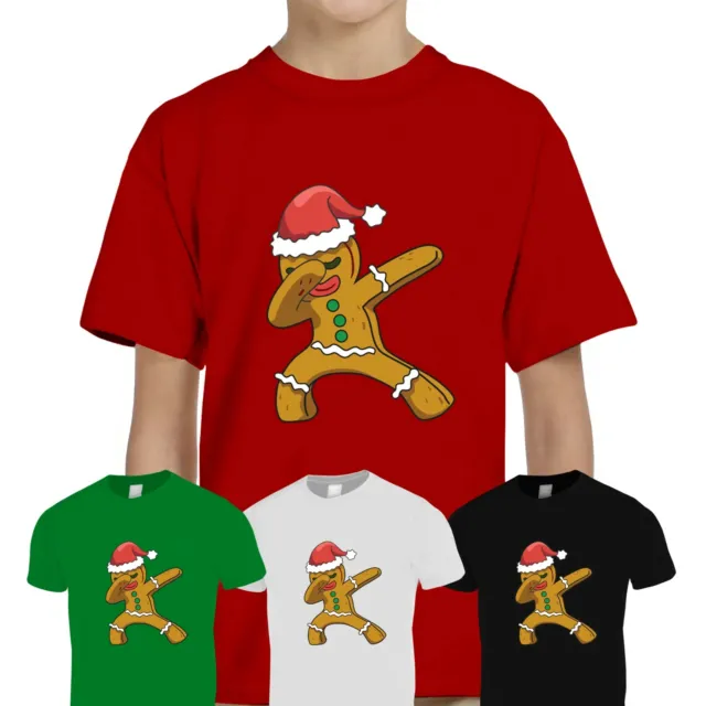 T-shirt top T-shirt Natale bambini ragazzi ragazze dabbing pan di zenzero uomo pan di zenzero