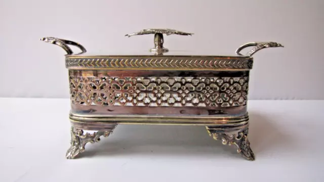 Antique Silver Plated Sardine Dish