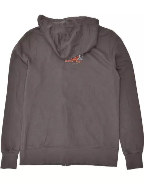 Harley Davidson Damen-Hoodie-Pullover mit grafischem Reißverschluss UK 16 große graue Baumwolle BB32 2