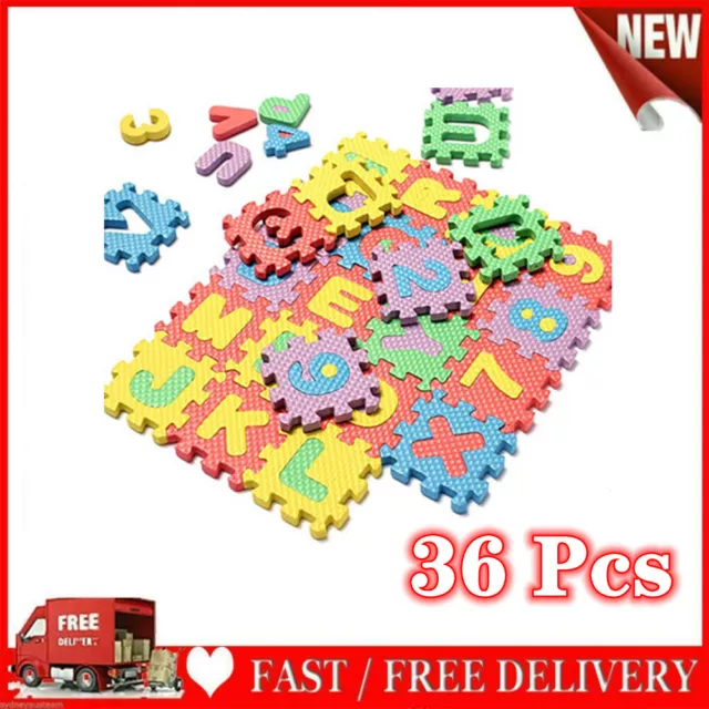 36 Pcs Child Kids Novelty Alphabet Number EVA Puzzle Foam Teaching Mats Toy