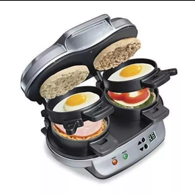 Hamilton Beach 2-in-1 Removable Plates 1200W Double Breakfast Sandwich Maker