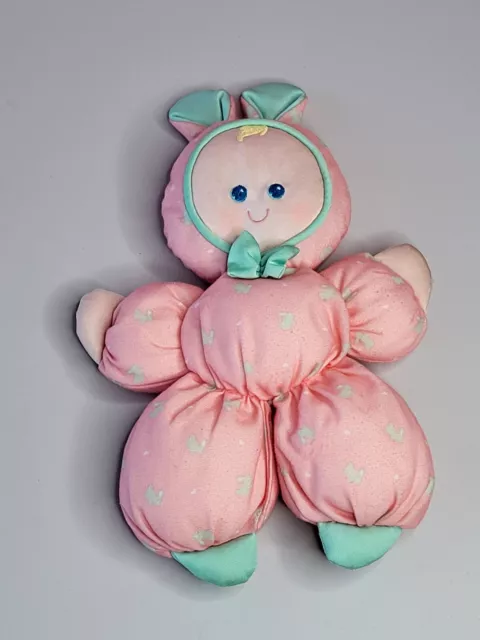 1989 Fisher Price Pink Slumber Babies Bunny 1364 Doll Plush Vintage Lovey