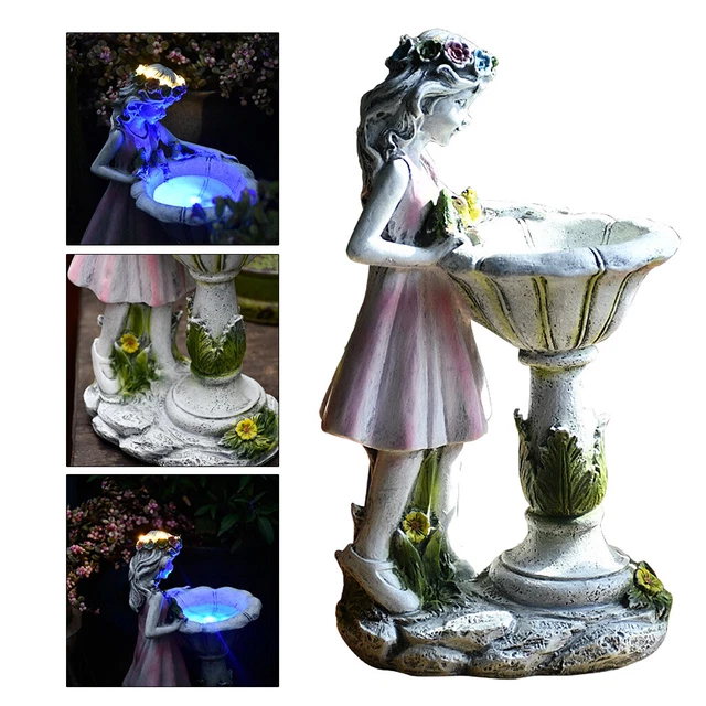 Solar Power LED Gartenlicht Fee Mädchen Figur Statue Outdoor Yard Decor