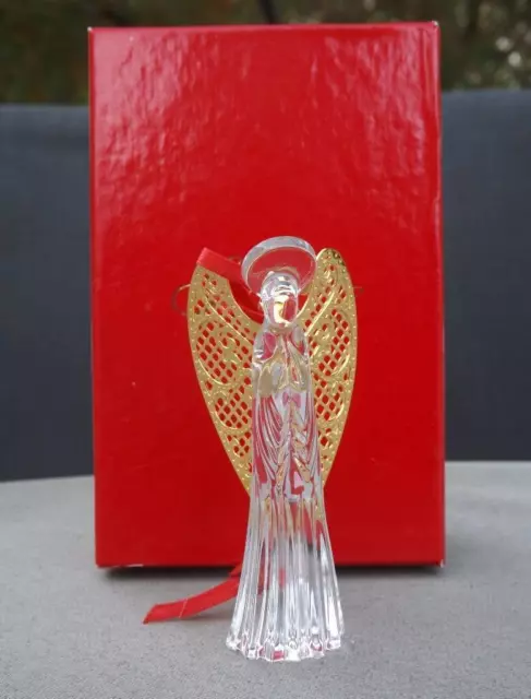 Gorham Crystal Angel W/ Wings Praying 6.5" tall C655 Christmas Nativity