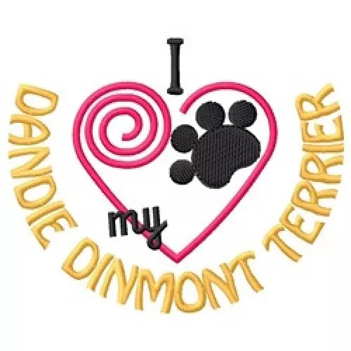 I Heart My Dandie Dinmont Terrier Ladies T-Shirt 1384-2 Size S - XXL