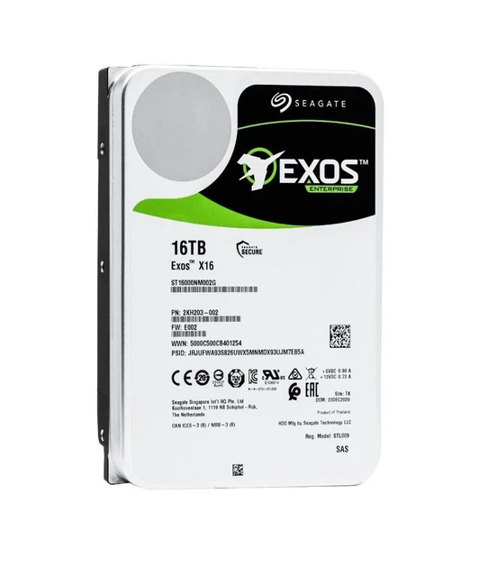 SEAGATE ST16000NM002G EXOS X16 16tb SAS 12Gbps 3.5inch hard drive $191. ...
