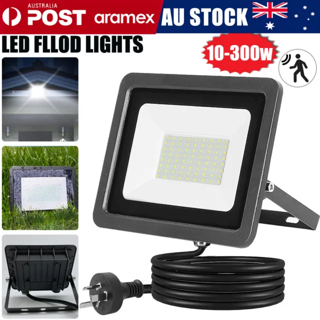 LED Flood Light Floodlight IP66 Outdoor Security Lamp Sensor PIR Cool White