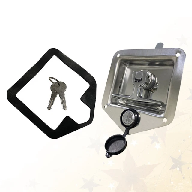 Serrure Pour Boîte à Outils Camion/remorque - En Acier Inoxydable, Dimensions 4-6/8" X 3-5/8" - Avec 2 Clés - Neuve, Garantie 6 Mois
