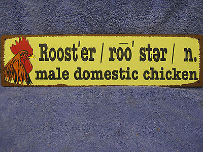 Rooster Chicken Farm Barn Tin Metal Sign Decor
