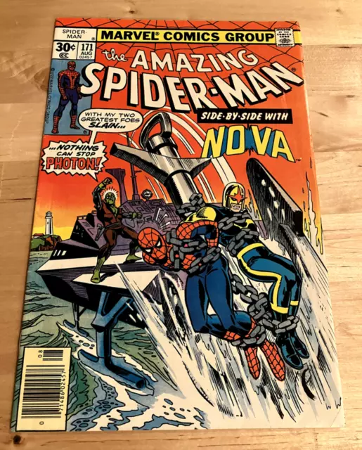 Amazing Spider-Man # 171 - (Vf+) -Side By Side With Nova-Photon- J.jonah Jameson