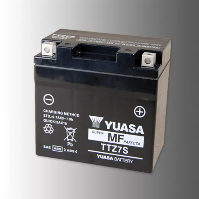 YUASA TTZ7S Motorradbatterie 12V 6,3Ah AGM VRLA wartungsfrei High-Performance