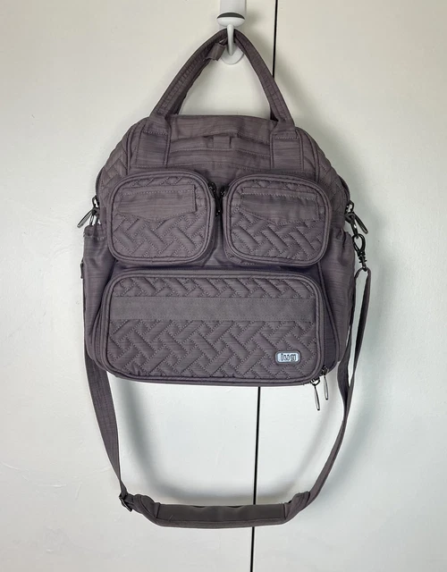 Lug Women's Mini Puddle Jumper Tote Bag Taupe Gray Crossbody Overnight Travel